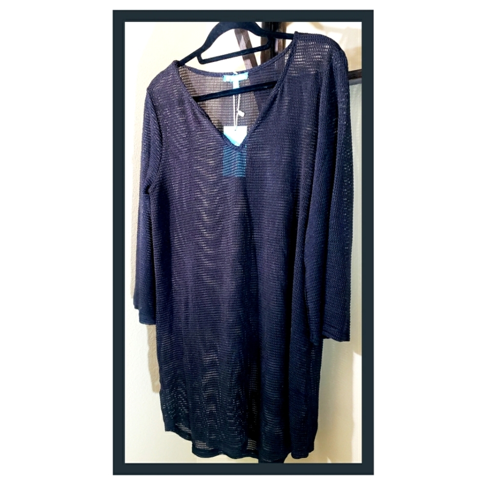 NWT Black swimsuit cover up.....size L